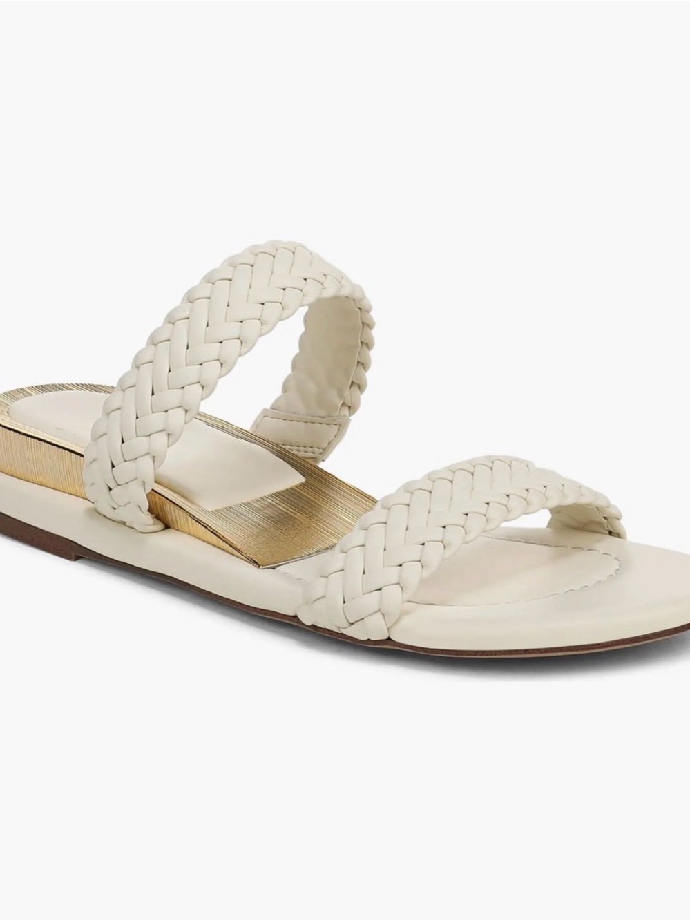 Sarto Women’s Braided Double-Strap Cream Slide Sandal NWT size 7